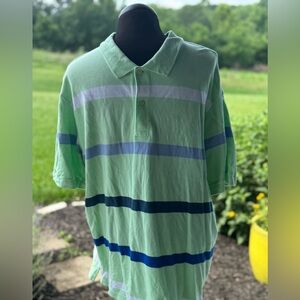 Daniel Cremieux Green and Blue Striped Polo Shirt
